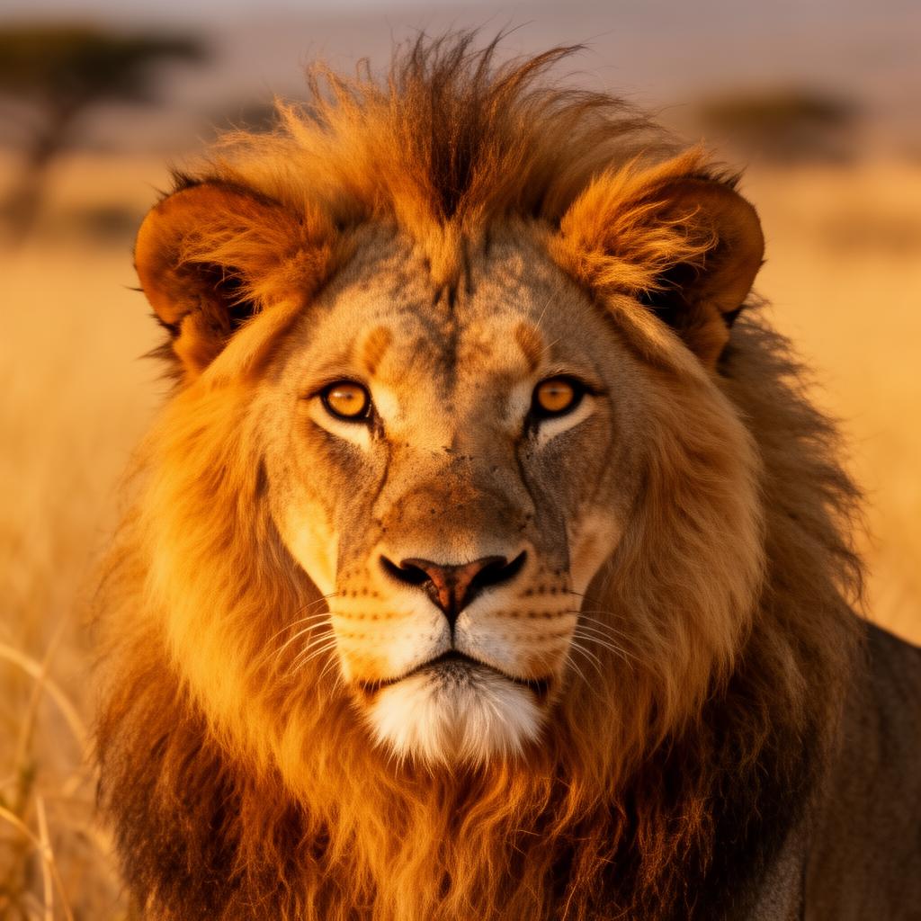 Northern Lion Panthera leo leo portrait